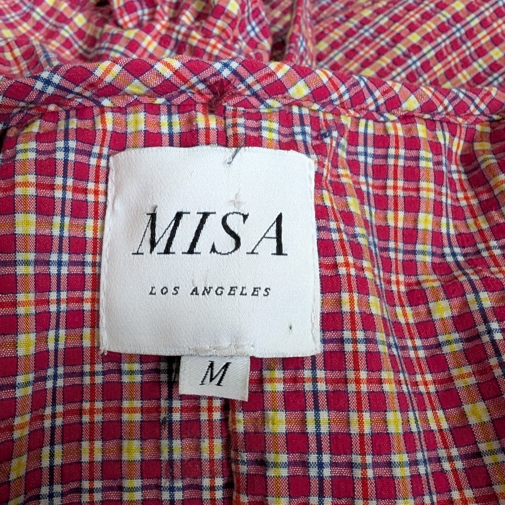 MISA Los Angeles Stella dress in gingham Plaid Medium - Picture 12 of 15